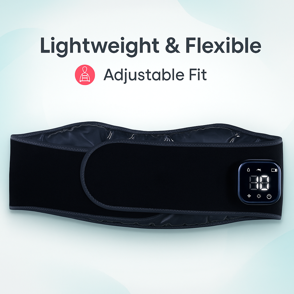Portable Red Light Belt with Massager - 200 LEDs