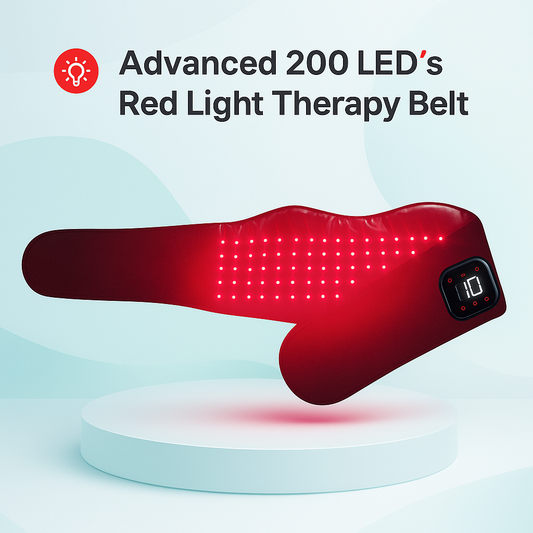 Portable Red Light Belt with Massager - 200 LEDs