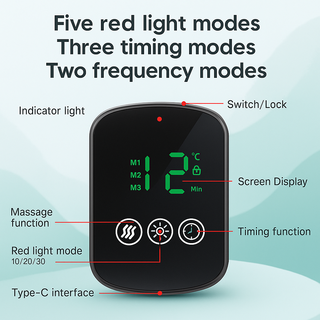 Portable Red Light Belt with Massager - 105 LEDs