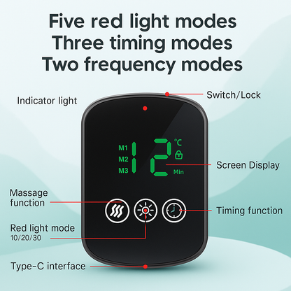 Portable Red Light Belt with Massager - 105 LEDs