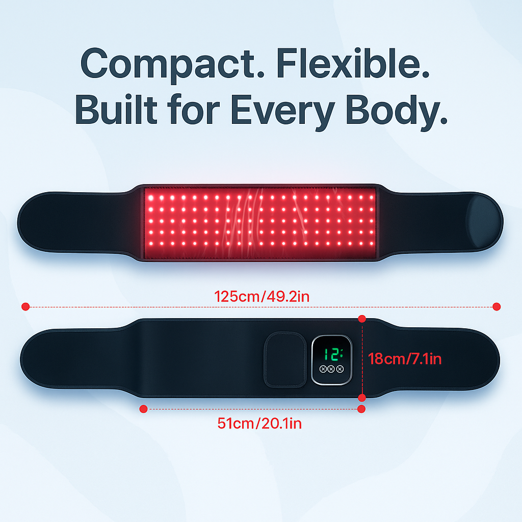 Portable Red Light Belt with Massager - 105 LEDs
