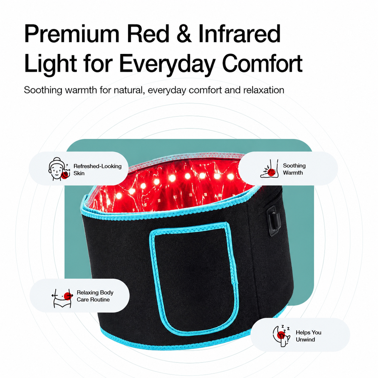 Vyalight Red Light Belt 120 LEDs Adjustable Comfort Wrap
