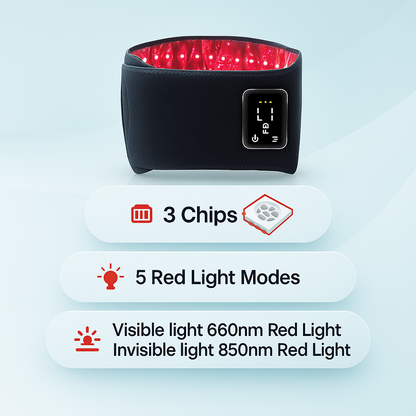 Portable Red Light Belt with Massager - 105 LEDs