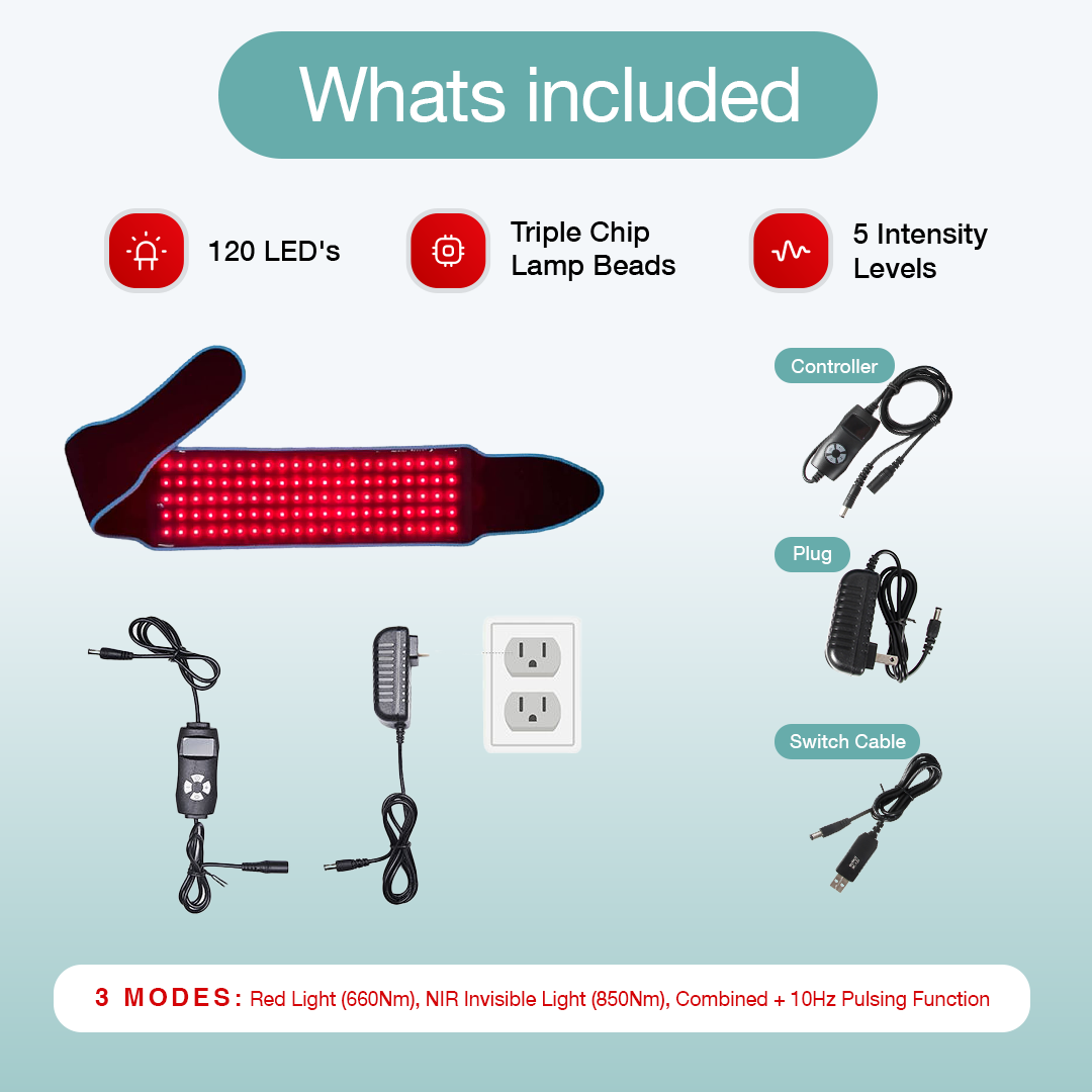 Vyalight Red Light Belt 120 LEDs Adjustable Comfort Wrap